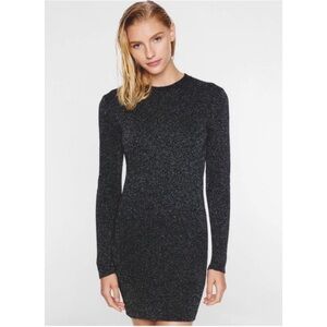 PAM & GELA | $245 Germany Lurex Crewneck Dress in Pewter, Size Small